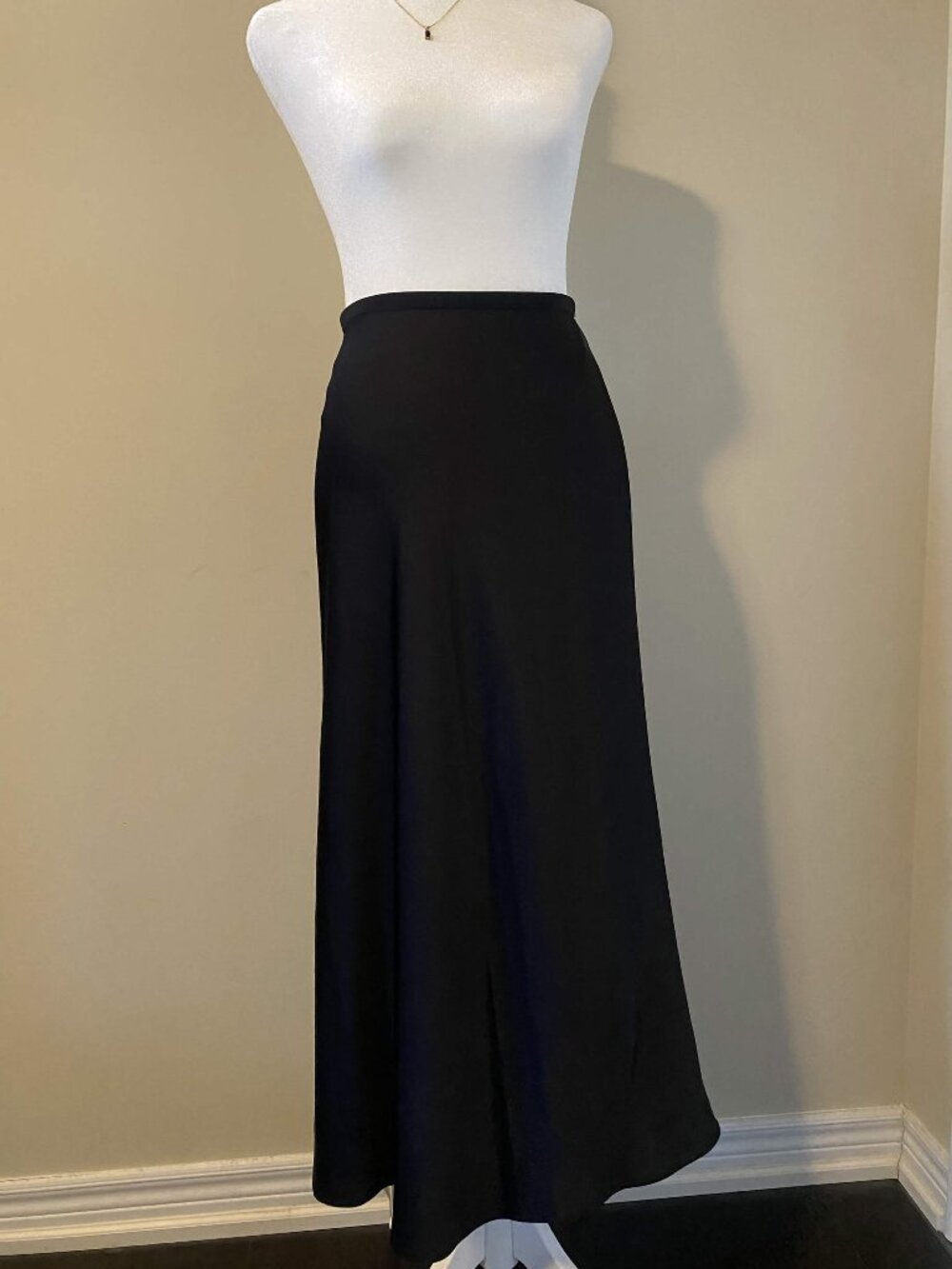 Uniqlo Black Satin Maxi Skirt